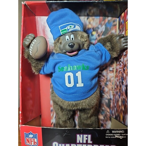 NIB Vintage Seattle Seahawks Team NFL QuarterBear RARE 2001 Collectors Item NEW - Picture 2 of 6
